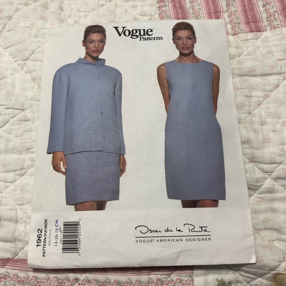 Oscar de la Renta Vogue pattern 1962-14-16-18. Cut to 18. Dress and overcoat